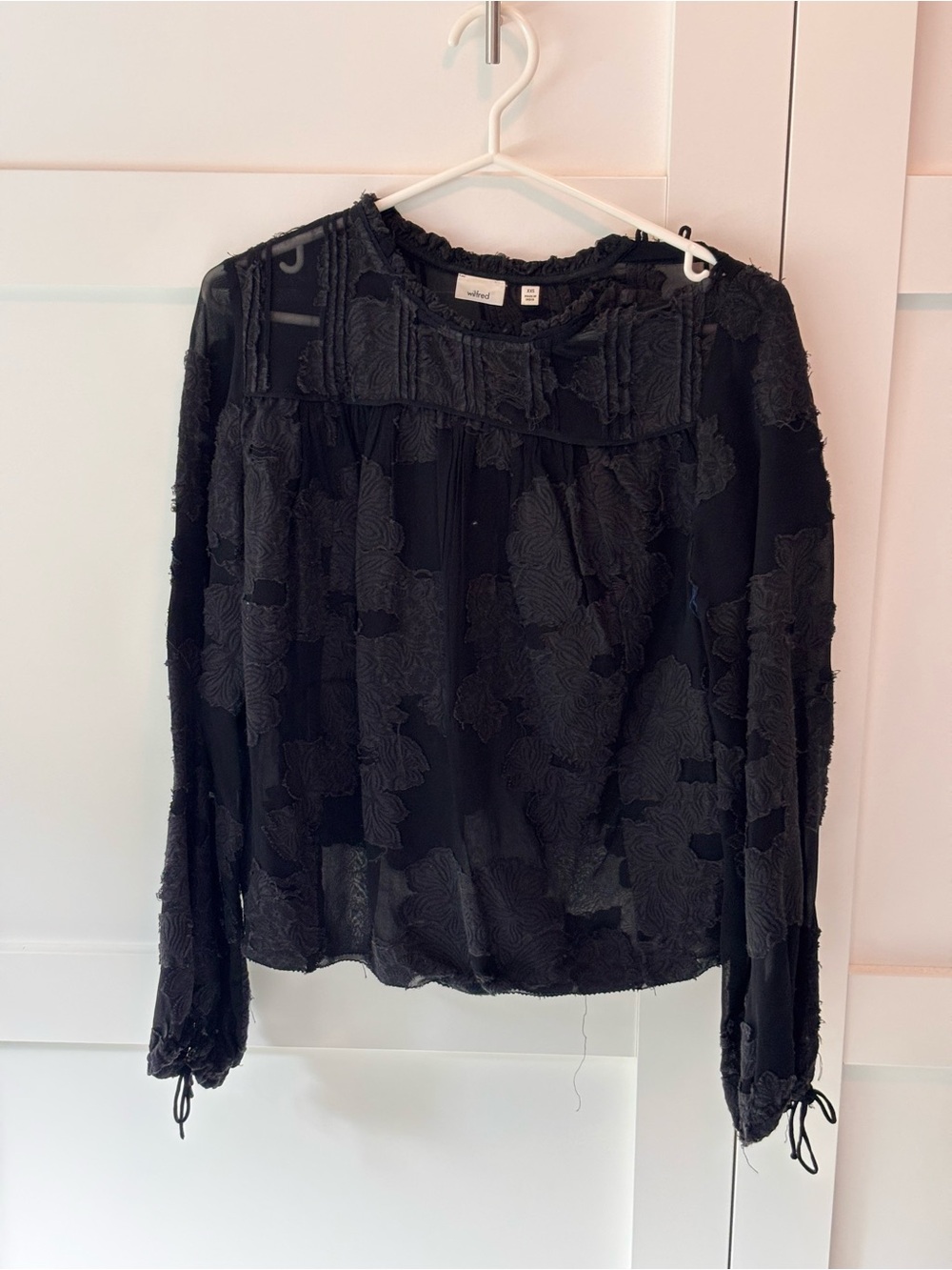 Wilfred Lourdes Floral Texture Long-Sleeve Blouse XXS